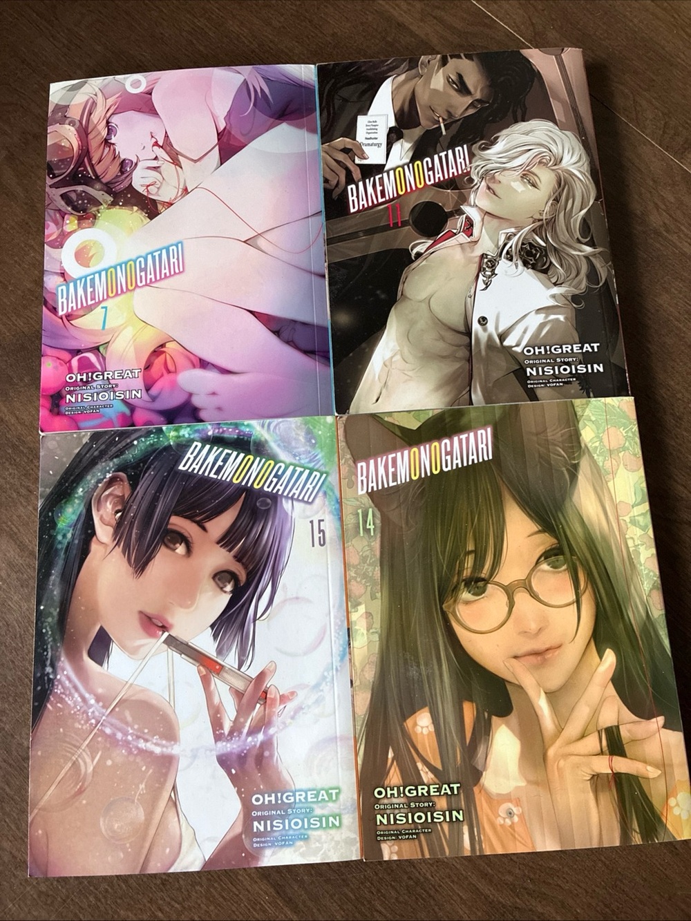 Bakemonogatari Vol 7,11 ,14&15 Manga NISIOISIN 2022 Vertical English